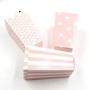 Custom Printed Environmentally Friendly Food Grade Mini Pink Popcorn Boxes