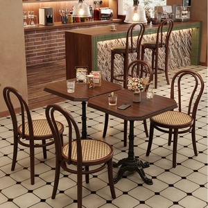 Современная мебель в стиле ретро: набор из стола и стульев из массива дерева для коммерческого использования - Product Image 2