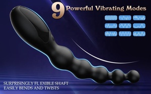 Vibrador de 9 Frecuencias con Bolas Anales, Silencioso, Recargable por USB, 100% Impermeable, Estimulador de Punto G, Tapón Anal, Juguetes Eróticos <span class=keywords><strong>para</strong></span> <span class=keywords><strong>Parejas</strong></span> - Product Image 5