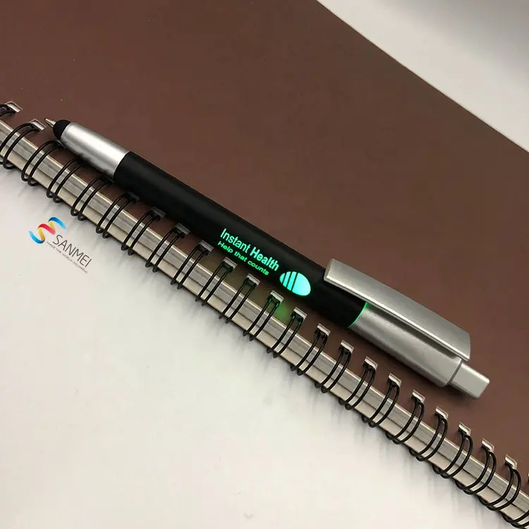 Led light up kugelschreiber stylo logo promotional ballpen custom pen with logo