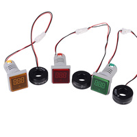 Indicateur de courant carré ST17A avec CT externe, 5 couleurs, plage 0-100A, affichage LED, trou de 22 mm, compteur de courant alternatif