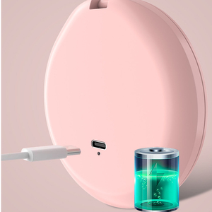 Miroir cosmétique pliable rond de voyage avec logo personnalisé, miroir de poche compact portable avec lumière LED - Product Image 5