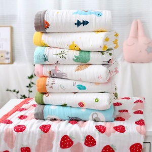 <span class=keywords><strong>Serviette</strong></span> de Bain Bébé Nouveau-né Ultra-Douce 6 Couches Coton Pur Antibactérien Doux pour la Peau Gaze Motif Animal Personnalisable - Product Image 1