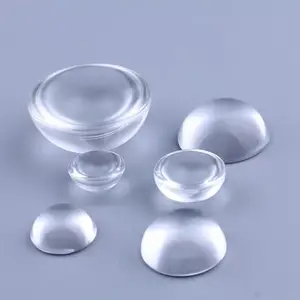 Wholesale 10mm-25mm Blank Transparent magnifier glass hemisphere Half Dome Crystal Ball For Paperweight Decoration Custom image