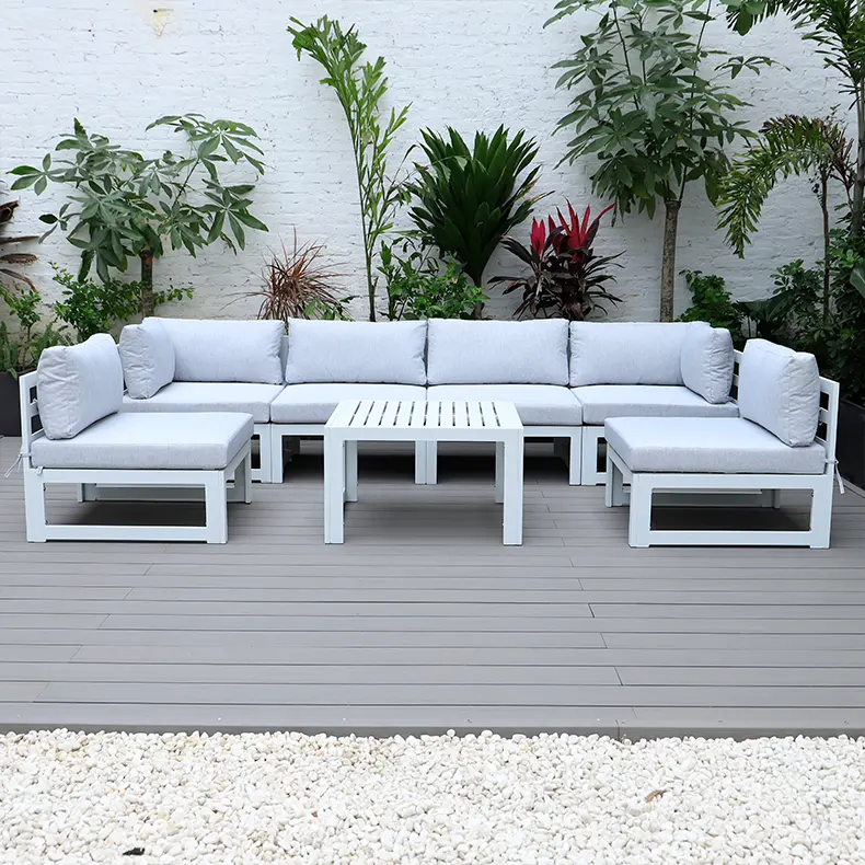 Moderne Aluminium große Freizeit Garten Sofas Gartenmöbel Patio Sofa Tisch Set