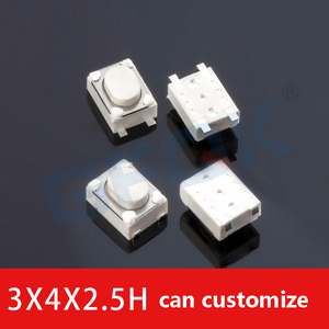 ปุ่มรีโมทรถยนต์ ขนาด 3*4*2.5 มม. 4 ขา สวิตช์แบบสัมผัส SMD ไมโครสวิตช์แบบกด SMD ปุ่มกดแบบสัมผัส ซีรีส์สวิตช์แบบสัมผัส - Product Image 5