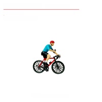 Figurine de cycliste miniature à l'échelle 1:64, figurine de cycliste, décoration de scène, objet de collection, mini jouet de bureau