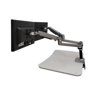 <span class=keywords><strong>Support</strong></span> de fixation <span class=keywords><strong>VESA</strong></span> réglable en hauteur en alliage d'aluminium de 32 pouces pour deux écrans, bras <span class=keywords><strong>double</strong></span> moniteur - Product Image 4