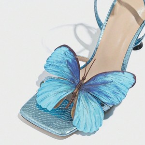 Designer New Style 2025 Best Seller Women Square Toe 8CM <b>Heel</b> Sandals - Product Image 4
