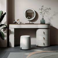 Table de maquillage et commode de chambre haut de gamme en bois de pin massif, style rétro français, avec rangement durable et écologique