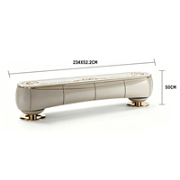 Meuble buffet de luxe royal élégant avec plateau en marbre, console de rangement en bois massif pour salle à manger, meuble TV moderne pour salon