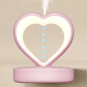 Diffuseur de parfum romantique rose en forme de cœur, à goutte d'eau anti-gravité, alimenté par USB, portable, en plastique, contrôlé par application, avec fonction de minuterie - Product Image 2