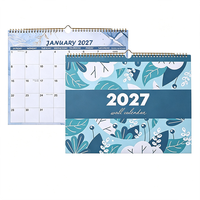 Kalender Meja Warna Kustom Sesuai Permintaan, Cetak Kalender Dinding, Cetak Planner Bulanan 2027, Kalender Meja Berdiri dengan Penyangga