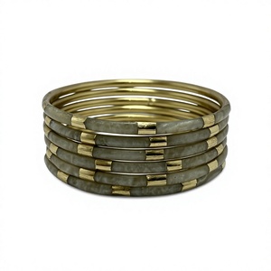 Vintage Brass and <b>Resin</b> Gold Plated Cuff Bangle Bracelet with <b>Resin</b> Handmade Ethnic Wedding Jewelry for Unisex - Product Image 5