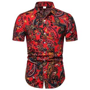 Chemisier décontracté à manches courtes pour hommes, avec impression ethnique africaine, bohème, vente en gros, nouvelle tendance été - Product Image 4