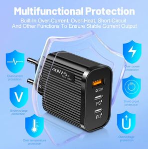 Nuevo Cargador de Celular USB+2PD Tipo-C, Multi-Puerto, Especificaciones para EE. UU. y Europa, Cabezal de Carga de Viaje, Venta al Por Mayor - Product Image 2