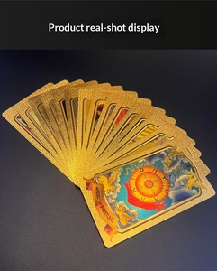 Cartes de tarot en feuille d'or 78 pièces, impression personnalisée, PVC imperméable, jeu de divination avec guide pour débutants - Product Image 4