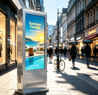 Affichage numérique LCD extérieur 75 pouces, étanche, sur pied, double face, écran tactile avec caméra, lisible en plein soleil, pour la plage