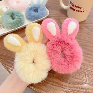 Nouveaux élastiques à cheveux en peluche avec oreilles de lapin mignonnes pour enfants, style dessin animé, pour l'automne et l'hiver - Product Image 4