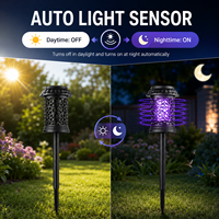 Lampe Solaire Anti-Moustiques Haute Efficacité pour Jardin Extérieur, Destructeur d'Insectes Électrique LED Étanche UV pour Patio et Cour