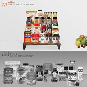 VONVIK Portaspezie Moderno in <span class=keywords><strong>Legno</strong></span> e Metallo a 4 Ripiani, Organizzatore Multifunzionale per Cucina e Dispensa - Product Image 4