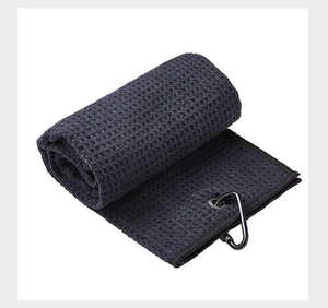 Toalla de golf rectangular de microfibra tejida personalizada, de secado rápido, ecológica, de color sólido, para limpieza de pelotas de golf, ¡la más vendida! - Product Image 3