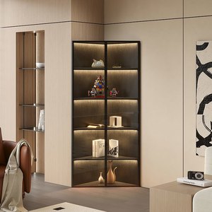 Librería Esquinera Contemporánea <span class=keywords><strong>de</strong></span> Paneles <span class=keywords><strong>de</strong></span> Madera con Iluminación LED, Mueble <span class=keywords><strong>de</strong></span> Salón Ecológico, Duradero y <span class=keywords><strong>de</strong></span> Gran Capacidad - Product Image 4