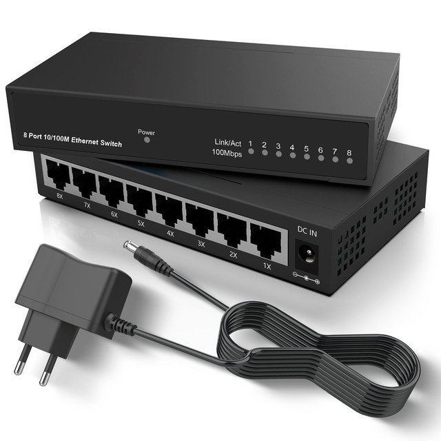 8 Port 10/100/1000Mbps Ethernet Switch for Home/Office 8 Port Network Divider and Distributor High Speed Network Switch