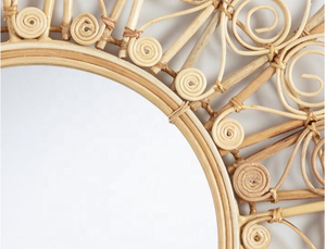 Espejo de mimbre de bambú para decoración del hogar Vietrustic - Product Image 2