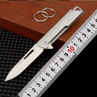 Couteau de poche pliant en acier inoxydable, mini couteau utilitaire EDC avec porte-clés pour l'ouverture de colis, vente en gros d'usine