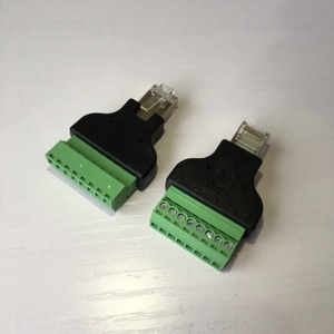 Ethernet RJ45 8P8C штекер к AV 8 Pin винтовой клеммный блок преобразователя адаптера <span class=keywords><strong>CCTV</strong></span> - Product Image 1