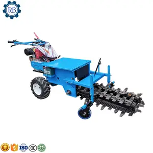 Agricultural with small trenching machine pipe buried pipe hard soil chain trenching machine