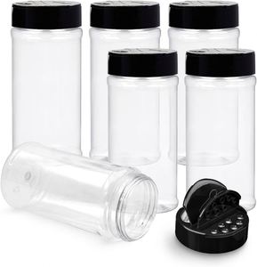 PET Empty Cylinder Plastic Food Grade Eco-Friendly Spice <b>Shaker</b> <b>Bottles</b> with Flapper Cap for Pepper Salt Storage - Product Image 1