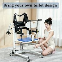 Lève-personne hydraulique pliable blanc portable, dispositif médical pratique pour le transfert de patients