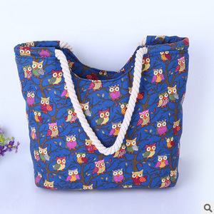 Promoción de verano, cuerda de algodón informal, playa de mano para mujeres y niñas, elegante bolsa de viaje y compras - Product Image 1