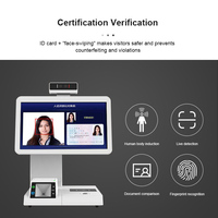 Système de point de vente de système de gestion des visiteurs tout-en-un de fournisseur de la Chine avec logo personnalisé 13.3 pouces pour l'enregistrement des hôtels sous Android OS 7.1