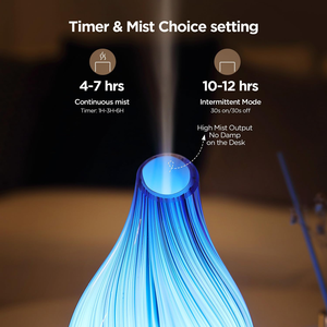 Difusor de Aroma Ultrasónico de Vidrio y Humidificador de Vapor Frío al por Mayor con Luz LED 7C, Bajo Ruido 35dB para Uso Doméstico - Product Image 5