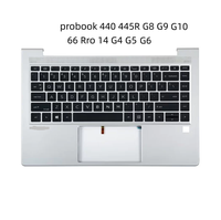 Claviers espagnols avec couvercle pour M23769-161 pour HP ProBook 440 G8 445 G8, repose-poignets argenté avec clavier LA rétroéclairé