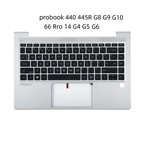 Teclados españoles con cubierta para M23769-161 para HP <span class=keywords><strong>ProBook</strong></span> 440 <span class=keywords><strong>G8</strong></span> <span class=keywords><strong>445</strong></span> <span class=keywords><strong>G8</strong></span>, reposamanos plateado con teclado LA retroiluminado - Product Image 1