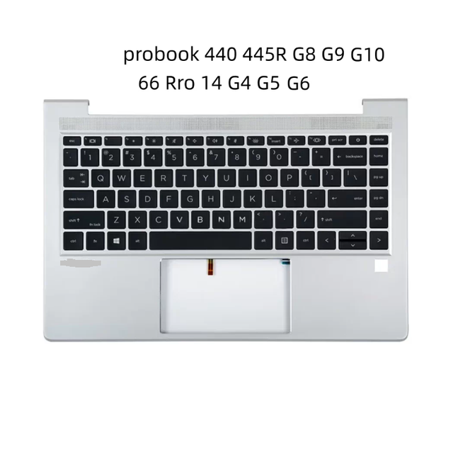 Spanish Keyboards with Cover for M23769-161 For HP ProBook 440 G8 445 G8 Silver Palmrest w/ Backlit LA Keyboard