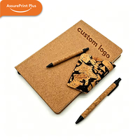 Cuaderno de Tapa Dura Magnética con Corcho y Café Reciclado, Ecológico, Sin Plástico, Impresión UV, Logotipo Grabado para Empresas