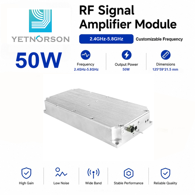 50W Multi Band RF Power Module 1.2GHz 1.5GHz 2.4GHz 5.8GHz High Gain RF Amplifier OEM Supplier Wideband RF Amplifier RF Module