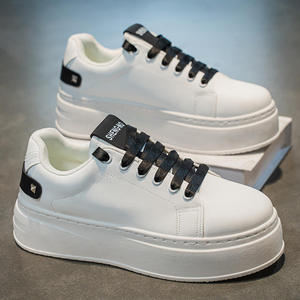 Chaussures de skate pour hommes, style chunky, respirantes, en mesh blanc, chaussures décontractées pour la marche en plein air, baskets tendance pour étudiants, chaussures de sport. - Product Image 1