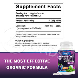 Venta caliente de cápsulas de citrato de magnesio diarias de marca privada Relajación muscular y alivio de calambres Cápsulas naturales de absorción rápida - Product Image 2