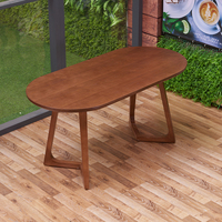 Tables à manger minimalistes en bois massif durables, ensemble de tables ovales et rectangulaires en bois pour restaurant, hôtel, café