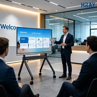 HRAY Pantalla de 85 Pulgadas, 50000 Horas de Duración, 15W, Altavoces Dobles Integrados, WPS para Exposiciones Corporativas, Guía para Visitantes, Compatible con OEM ODM