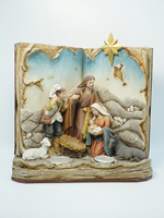 Statue de la Sainte Famille en résine en forme de livre personnalisée Top Grace pour la décoration de Noël avec décoration de table de bureau T-Lite