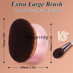 Pinceau de maquillage personnalisé avec logo, grand pinceau auto-bronzant, poils végétaliens super doux et denses pour le corps, le bronzant, le fond de teint, brosse à cheveux - Product Image 2