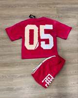 T-shirt imprimé et brodé d'un poids lourd personnalisé T-shirt court à épaules tombantes Ensemble de t-shirts Boxy Fit T-shirt surdimensionné pour hommes