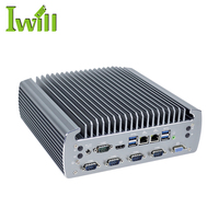 Iwill H110 Puce PC industriel sans ventilateur Dual LAN 6 COM avec fonction CAN Ordinateur embarqué Stock Boîtier en alliage d'aluminium